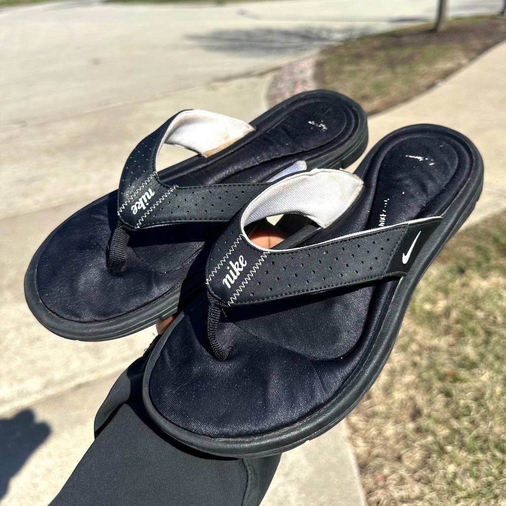 Nike Comfort Footbed Flip Flops Women's Size 10 Black Thong Sandals - Picture 8 of 9